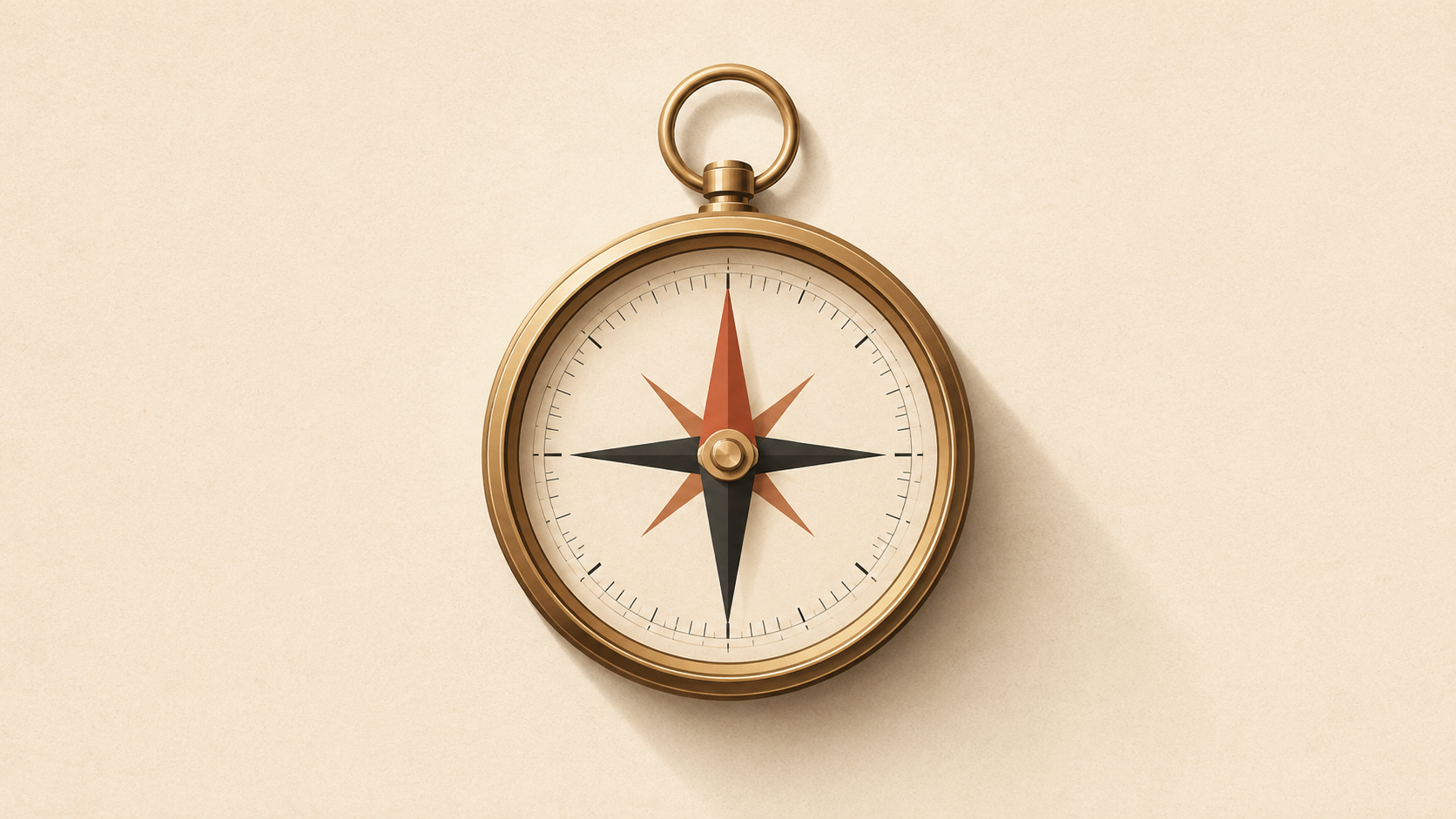 A brass compass